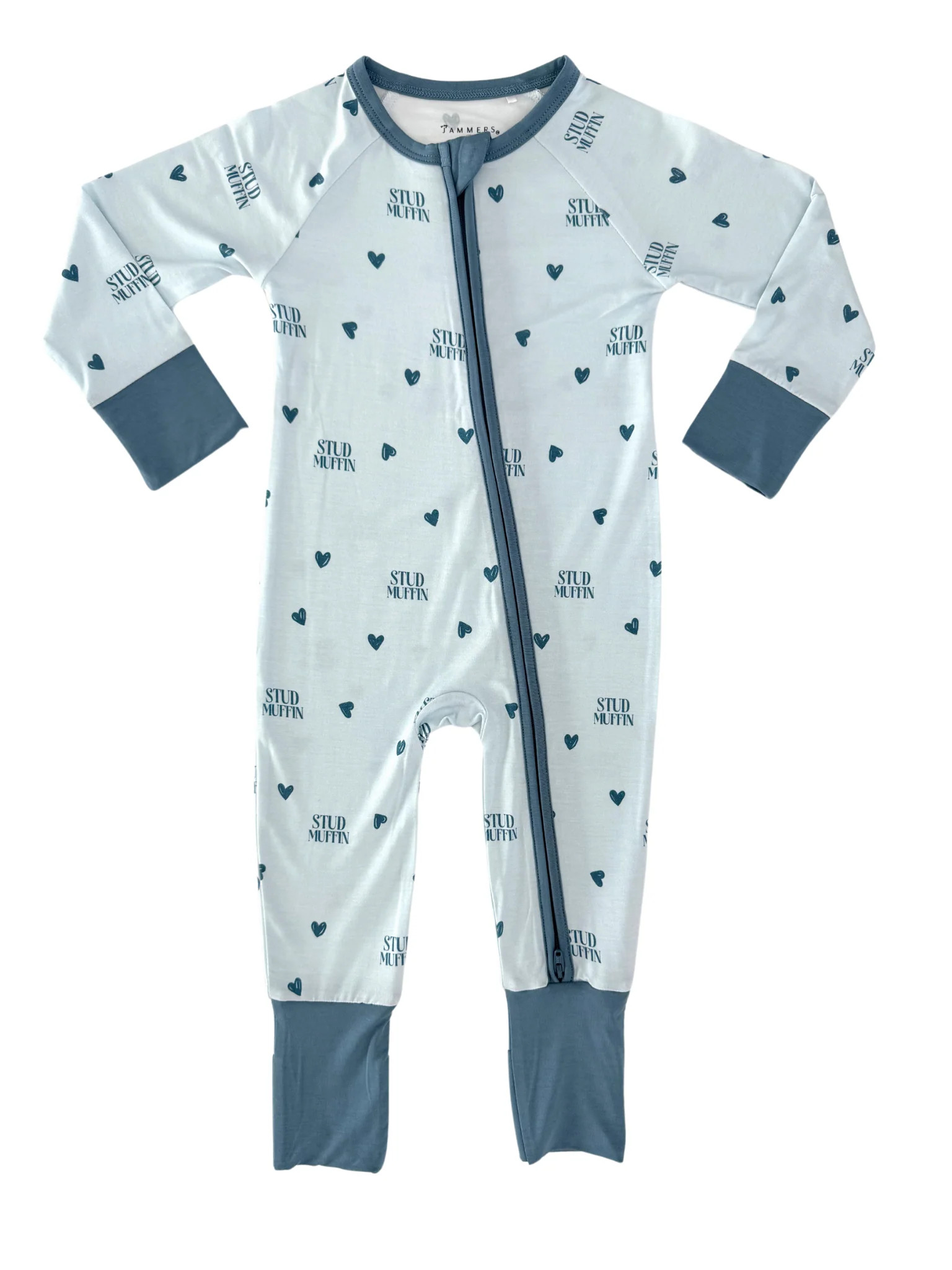 Blue Heart Zipper Romper | In My Jammers