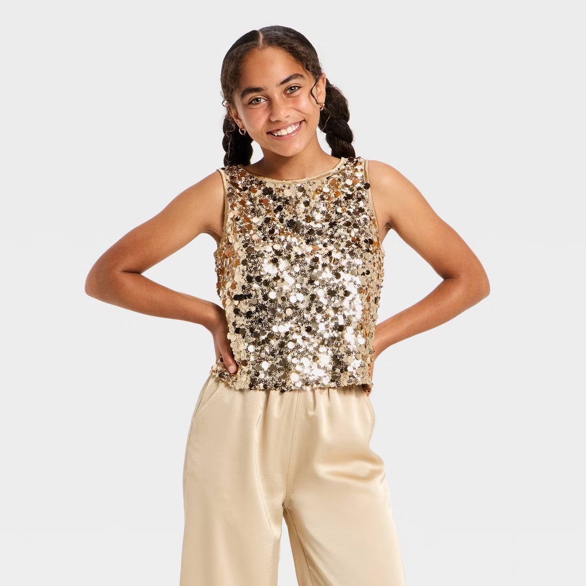 Girls' Paillette Sequin Tank Top - art class™ | Target