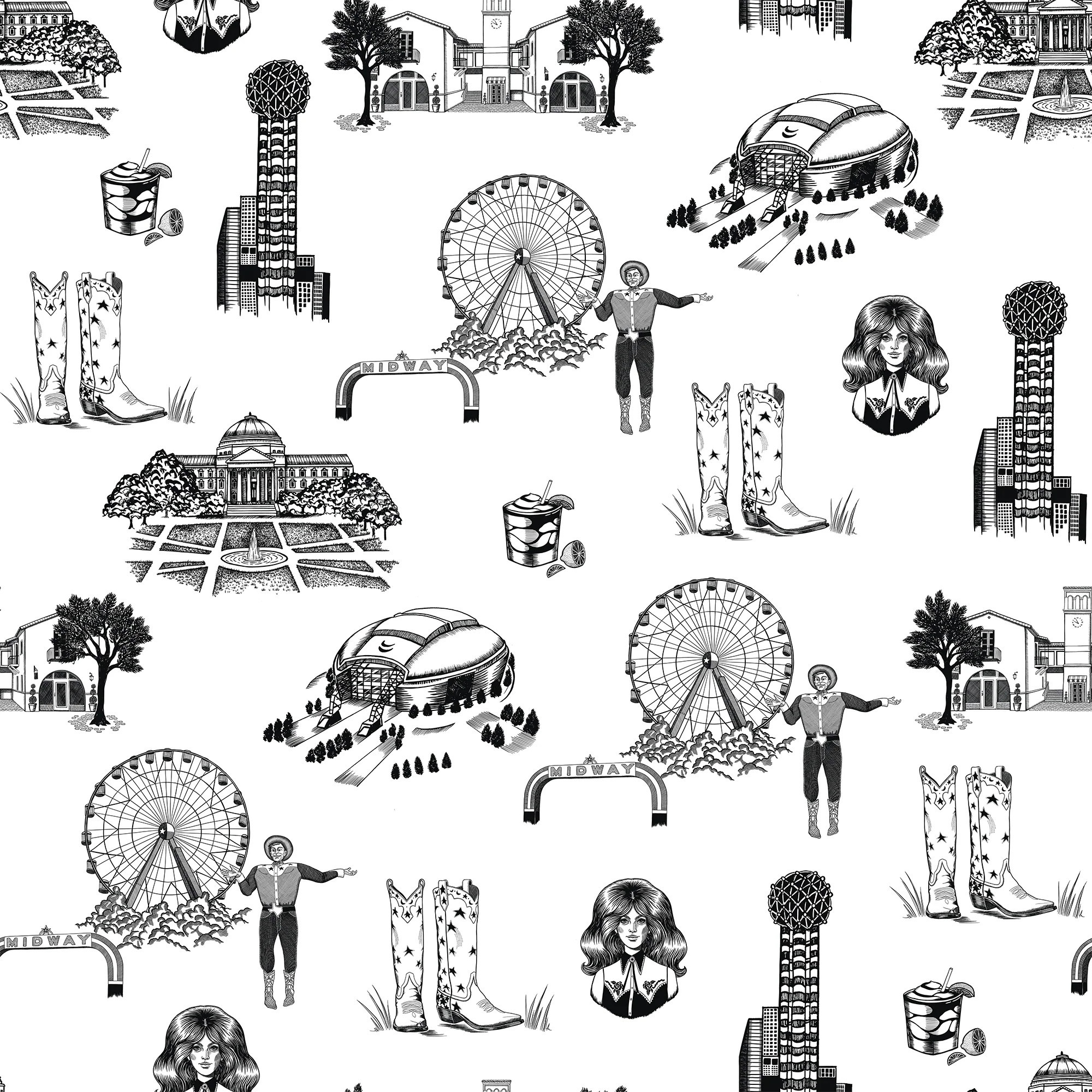 Dallas Toile Peel & Stick Wallpaper | Colorful Prints, Wallpaper, Pajamas, Home Decor, & More | Katie Kime Inc