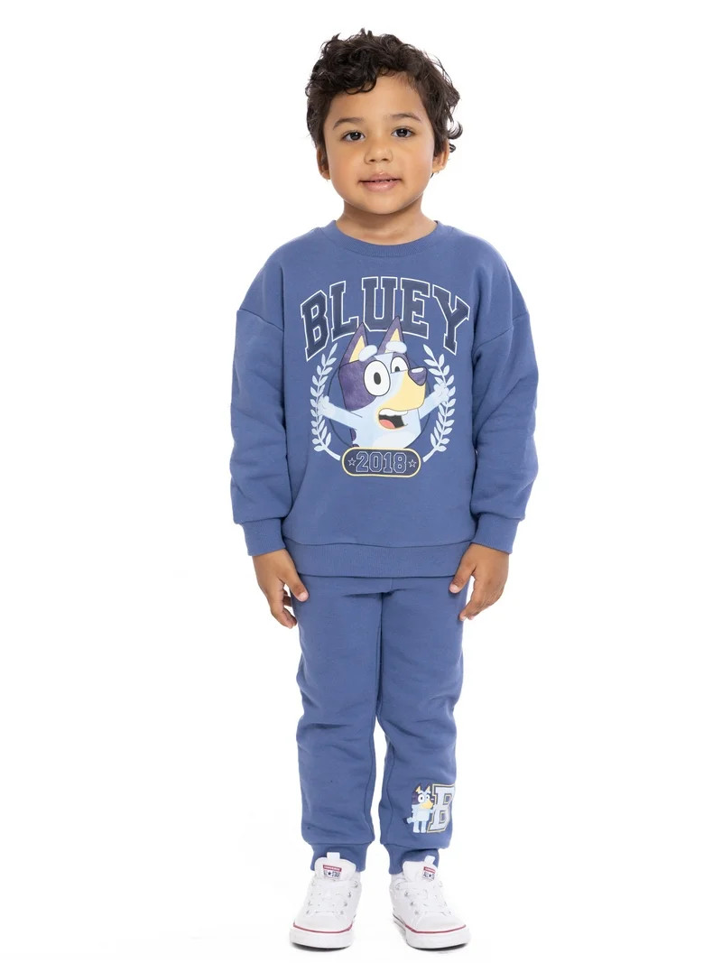 Bluey Toddler Girls Graphic Sweatshirt and Joggers Set, 2-Piece, Sizes 12M-5T | Walmart (US)