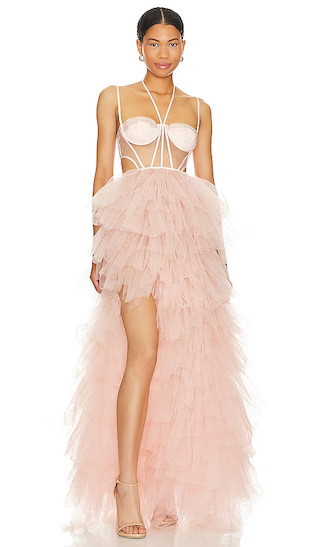 Lore Gown in Blush | Sheer Gown | Sheer Dress | Bustier Dress | Corset Dress | Sexy Dress | Revolve Clothing (Global)