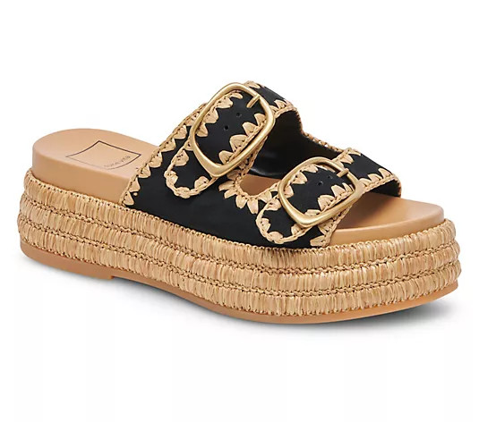 Dolce Vita Leather Double Buckle Sandals - Wanika | QVC