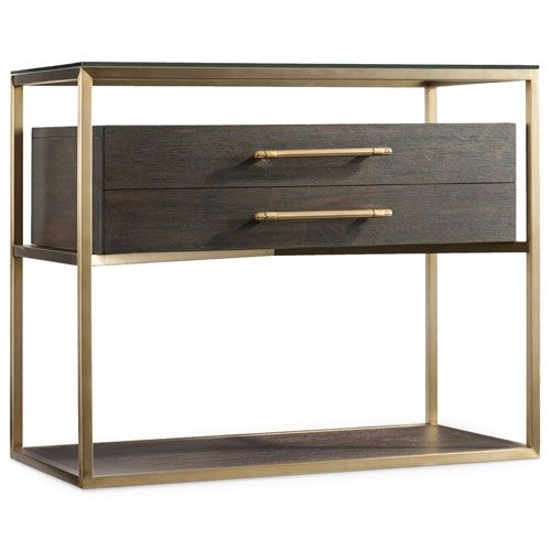 Hooker Furniture Curata Dark Wood And Gold One Drawer Nightstand 1600 90016 Dkw | Bellacor | Bellacor