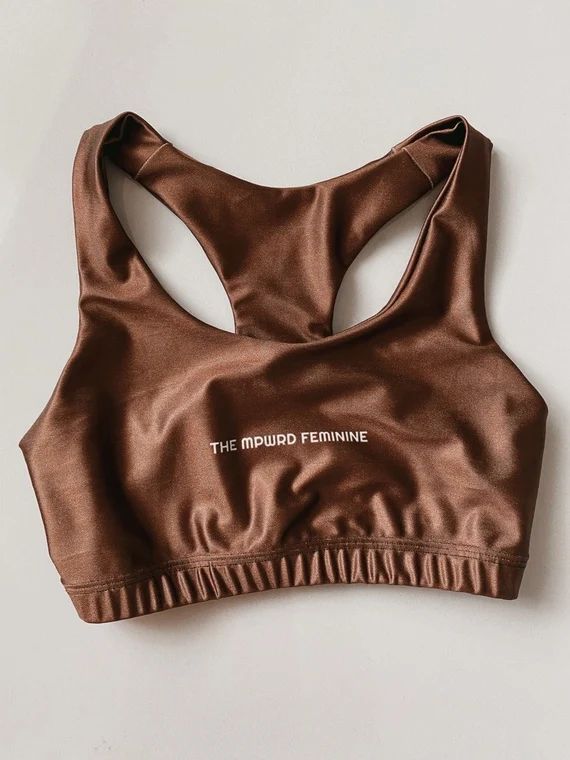 Empowered Feminine Brown Seamless Sports Bra Gym Top Gifts - Etsy | Etsy (US)