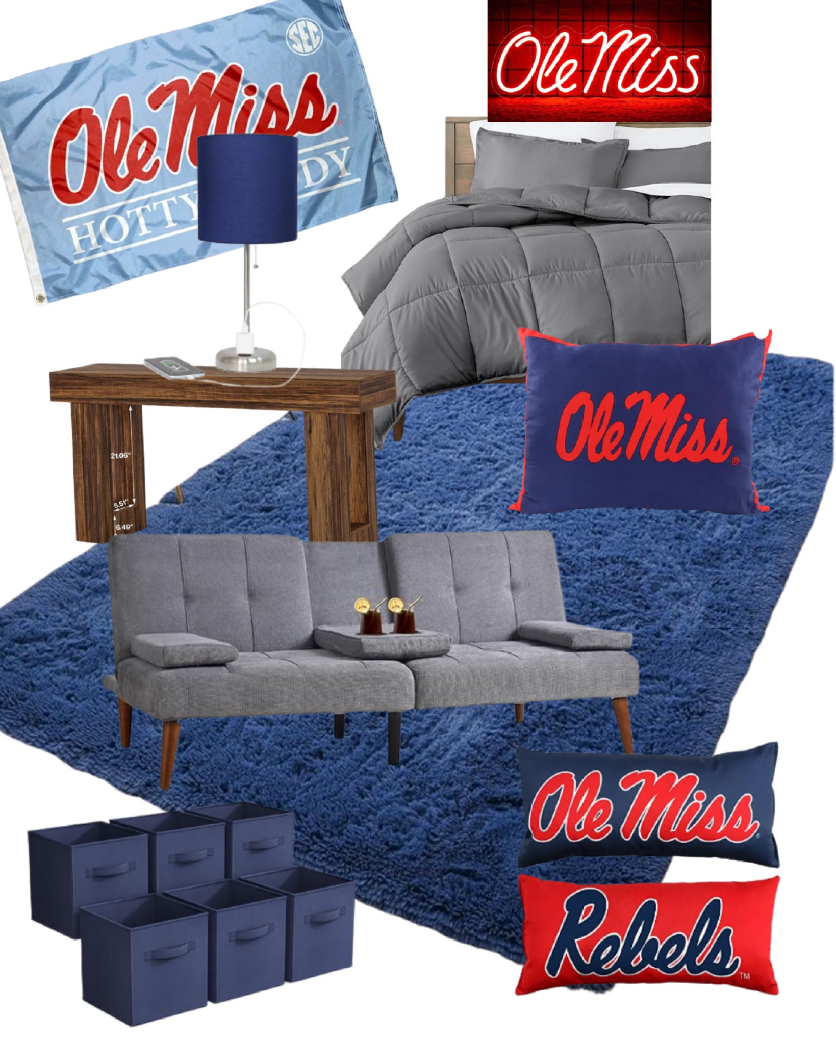 Ole miss dorm decor 
University of Mississippi 
College dorm 
Boy dorm 
Graduation 