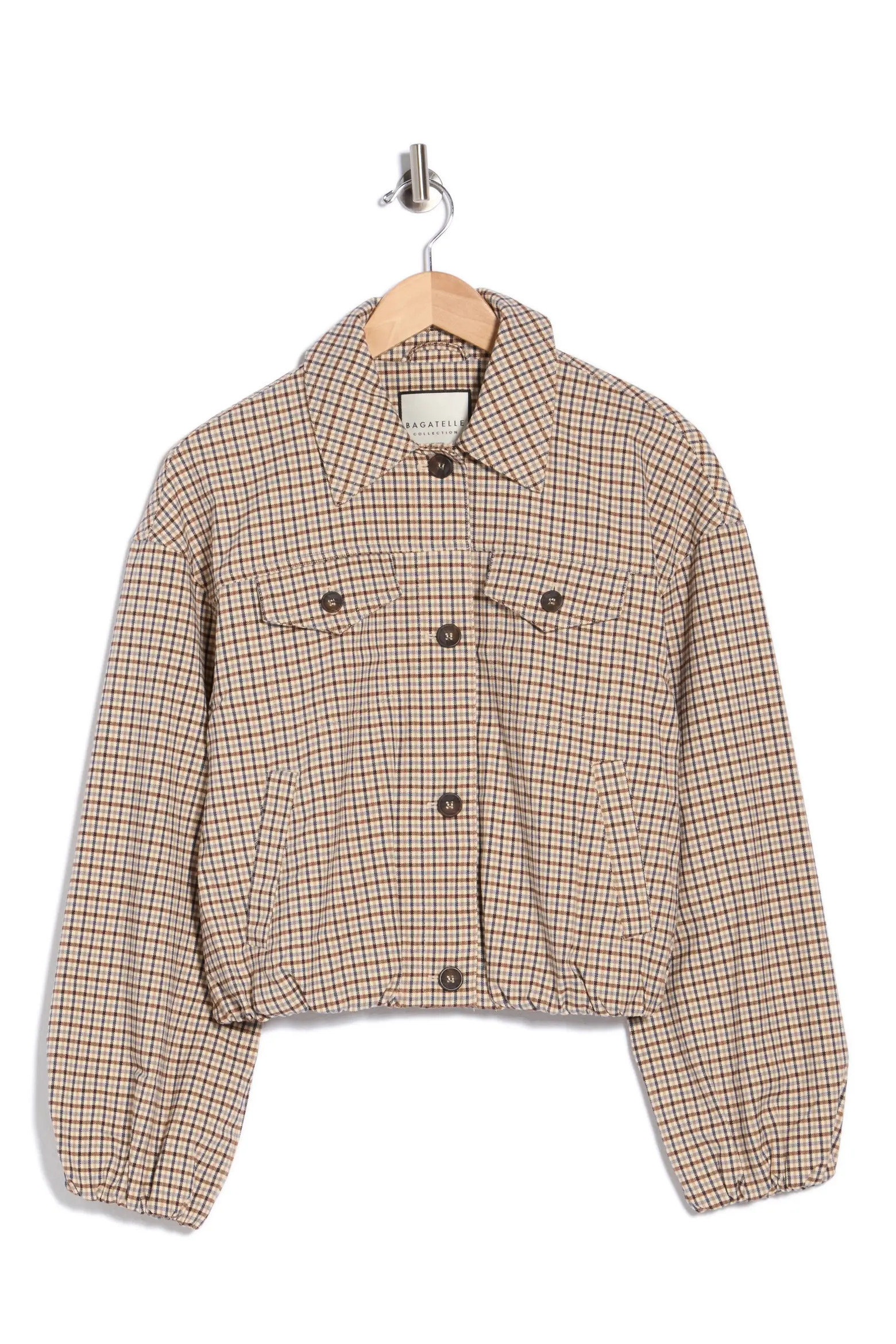 Bagatelle Bubble Hem Plaid Trucker Jacket (Women) | Nordstromrack | Nordstrom Rack
