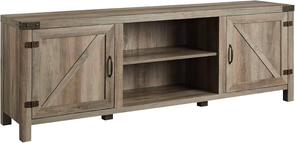 Walker Edison Georgetown Modern Farmhouse Double Barn Door Stand for TVs up to 80 Inches, 70 Inch... | Amazon (US)