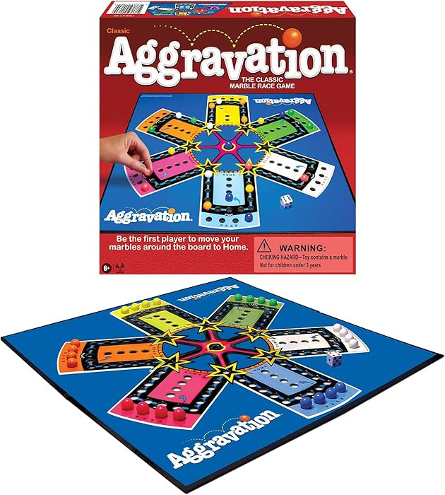 Aggravation with Retro Artwork by Winning Moves Games USA, The Classic Marble Race Game, Great fo... | Amazon (US)