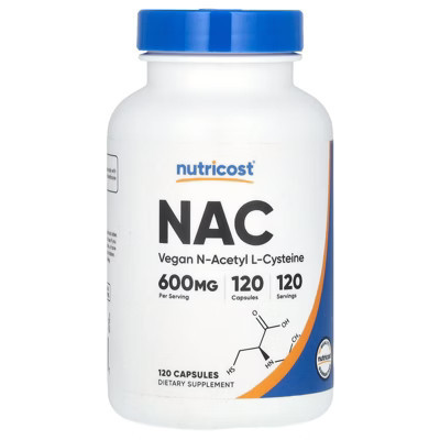 Nutricost NAC, Vegan N-Acetyl L-Cysteine, 600 mg, 120 Capsules | Target
