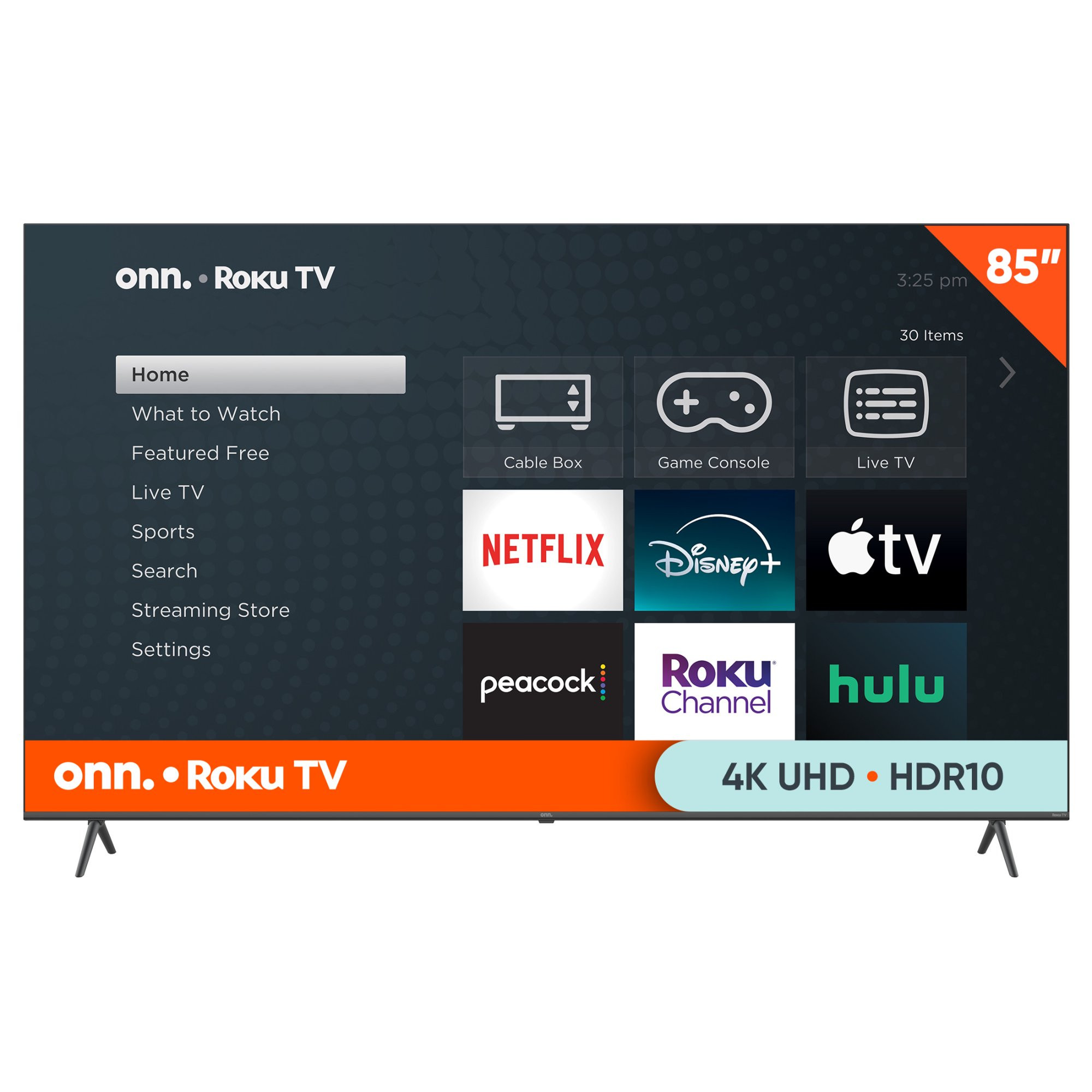onn. 85” Class 4K UHD (2160P) LED Roku Smart Television (100150805) | Walmart (US)