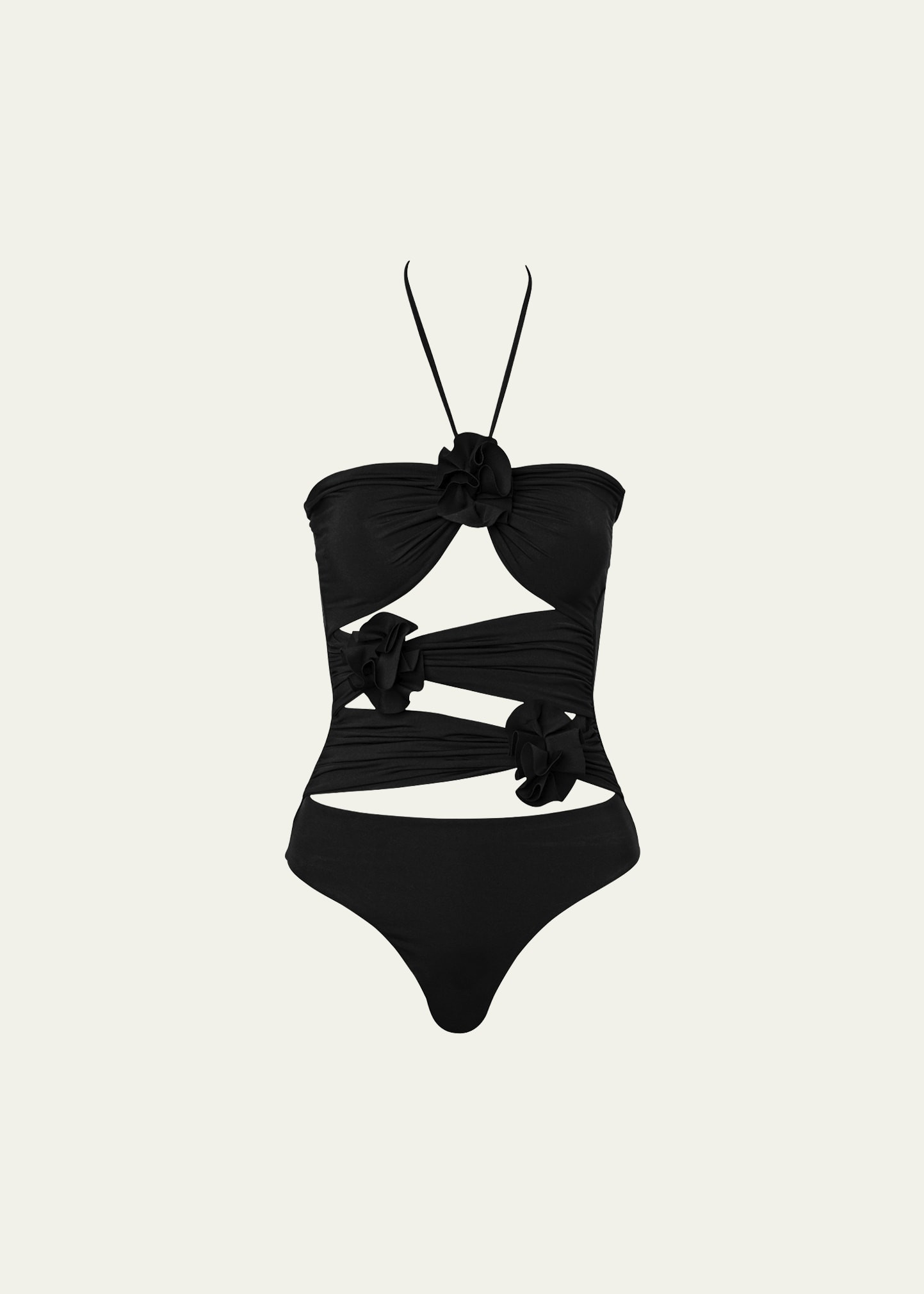 MAYGEL CORONEL Trinitaria Cutout Halter One-Piece Swimsuit | Bergdorf Goodman