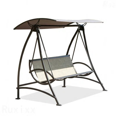 3-Seat Patio Swing Chair, Outdoor Porch Swing With Adjustable Canopy And Durable Steel Frame, Patio Swing Glider For Garden, Deck, Porch, Backyard | Wayfair North America