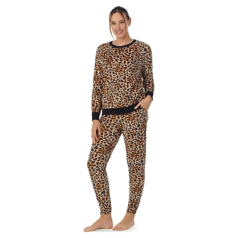 Secret Treasures Women's and Women's Plus 2-piece Stretch Knit Velour Top and Jogger Set | Walmart (US)