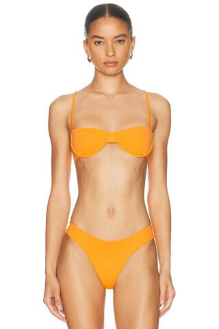 HAIGHT. Vintage Bikini Top in Orange | FWRD 