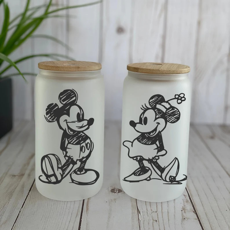 Mouse Love - Frosted Can Glass, 16 oz | Etsy (US)