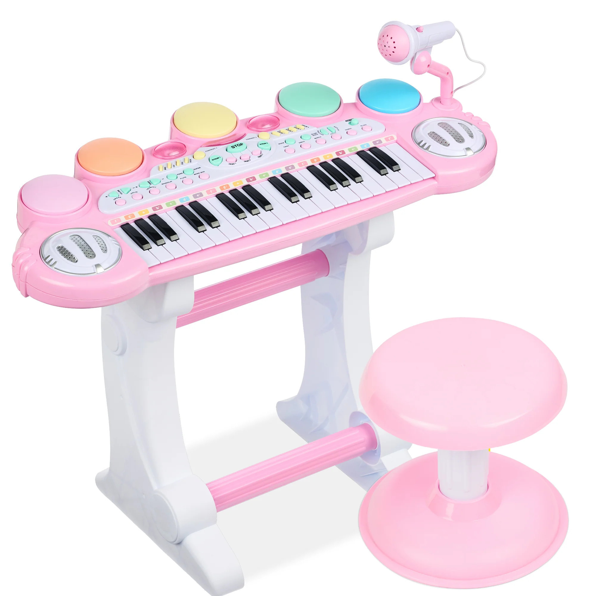 37-Key Kids Electric Keyboard w/ Microphone, Stool | Best Choice Products 