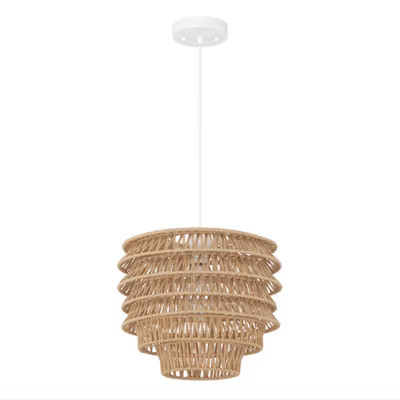 Storied Home Boho Handwoven Tiered Ceiling Pendant Lamp, Natural | Target