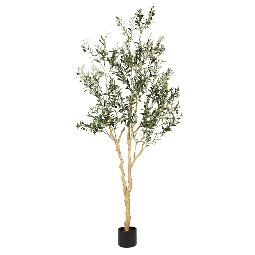 Realead Faux Olive Tree 7ft - Realistic Tall Silk Olive Trees Artificial Indoor Decor - Large Pot... | Amazon (US)