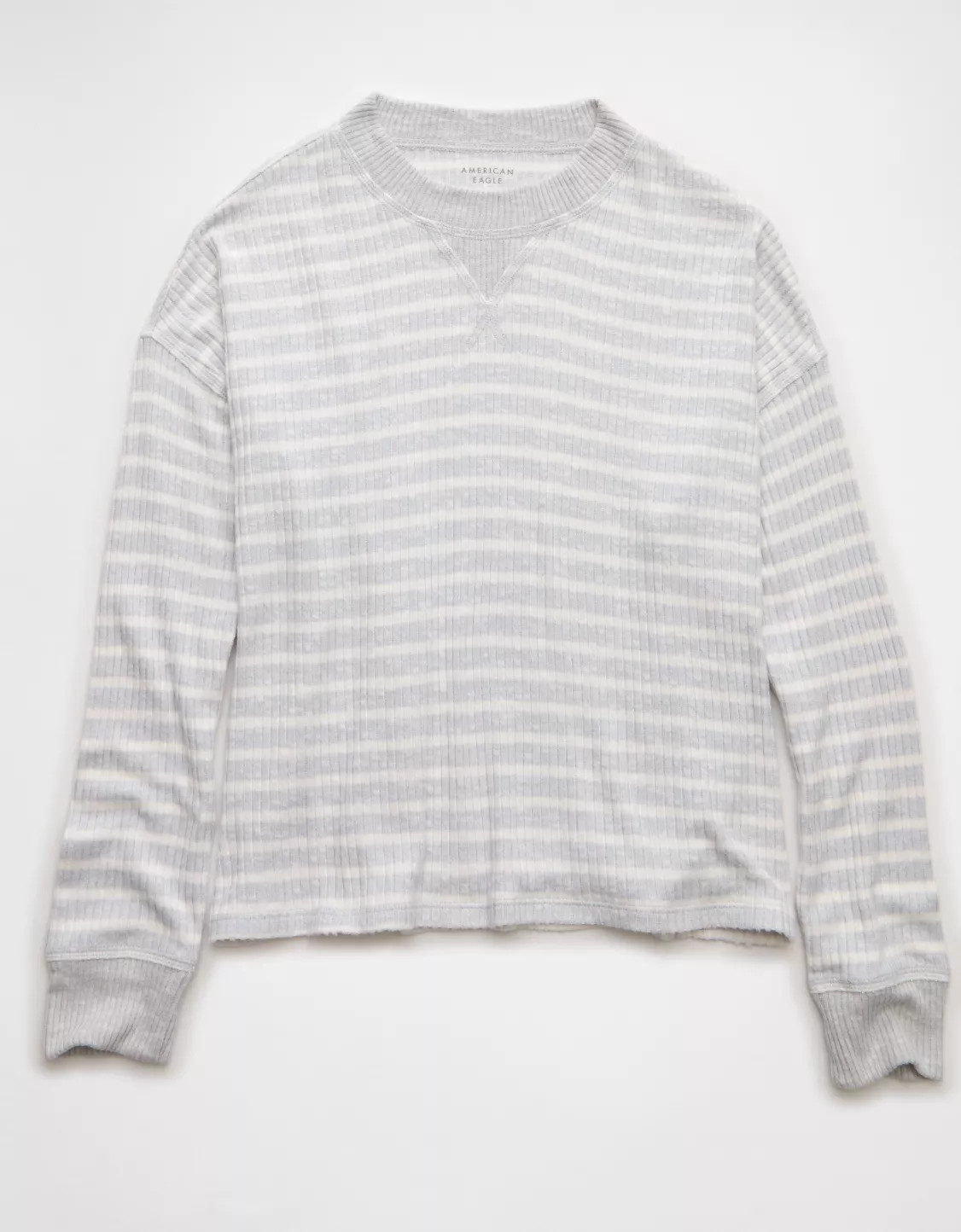 AE Long Sleeve Plush Crew Neck Top | American Eagle Outfitters (US & CA)