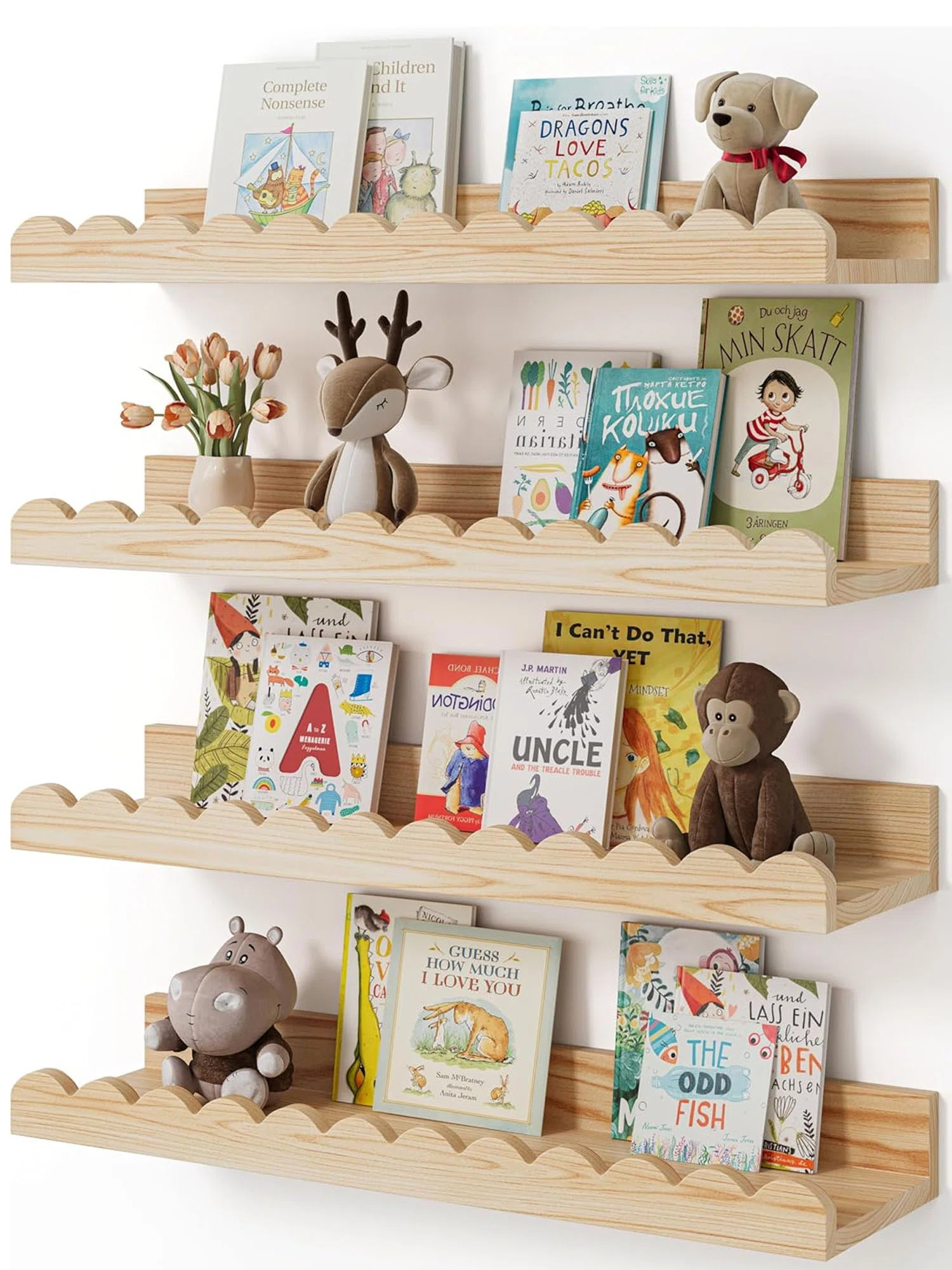 Floating Shelves, 4 Pack, Wood | Wayfair North America
