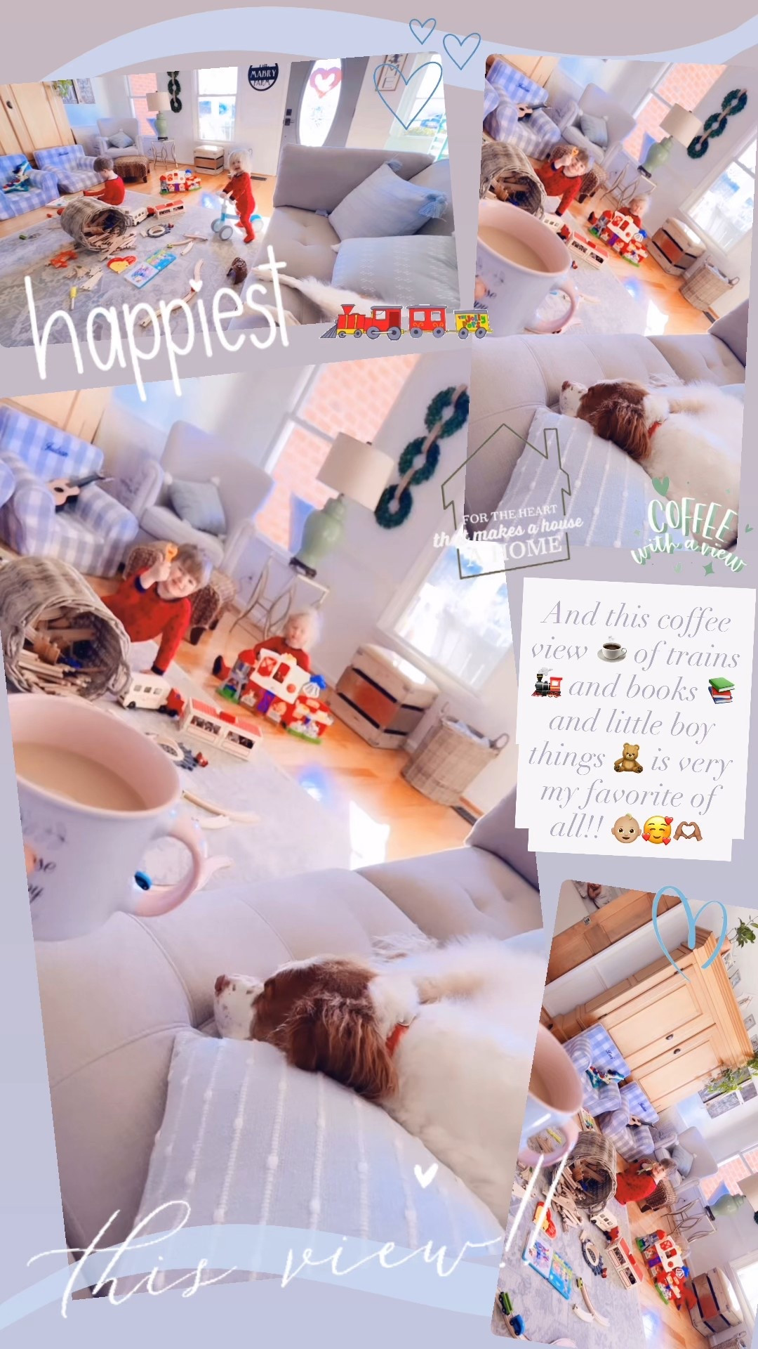 And this coffee view ☕️ of trains 🚂 and books 📚 and little boy things 🧸 is very my favorite of all!! 👶🏼🥰🫶🏽