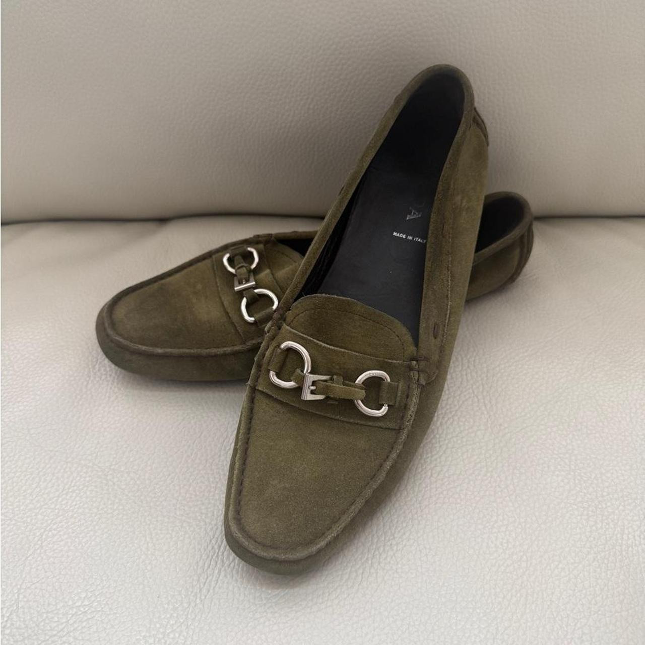Prada Women's Loafers - Green | Depop US