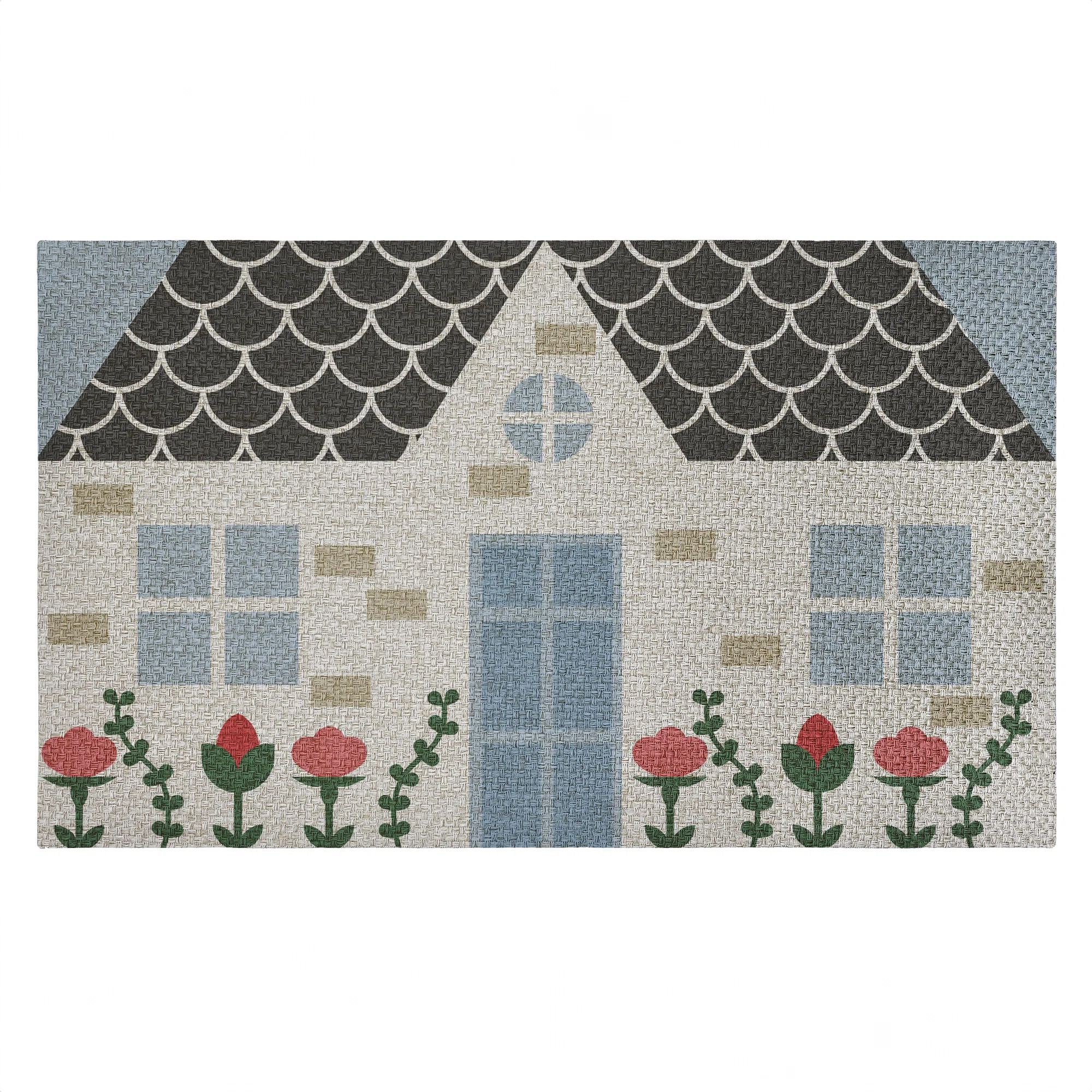 Quaint Cottage Garden Outdoor Door Mat, design by Lil' Rue, 18"x30" | Wayfair North America