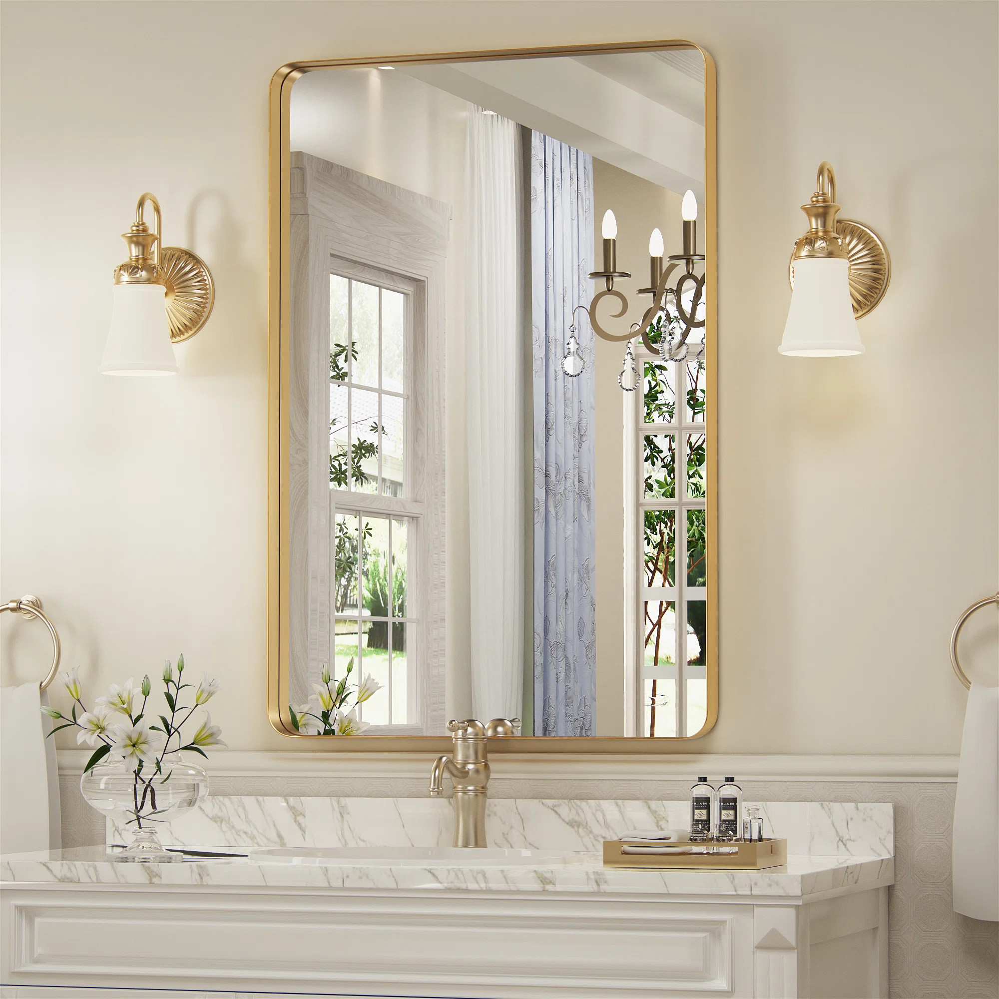 Morelock Metal Rectangle Bathroom Mirror Wall Mirrors | Wayfair North America