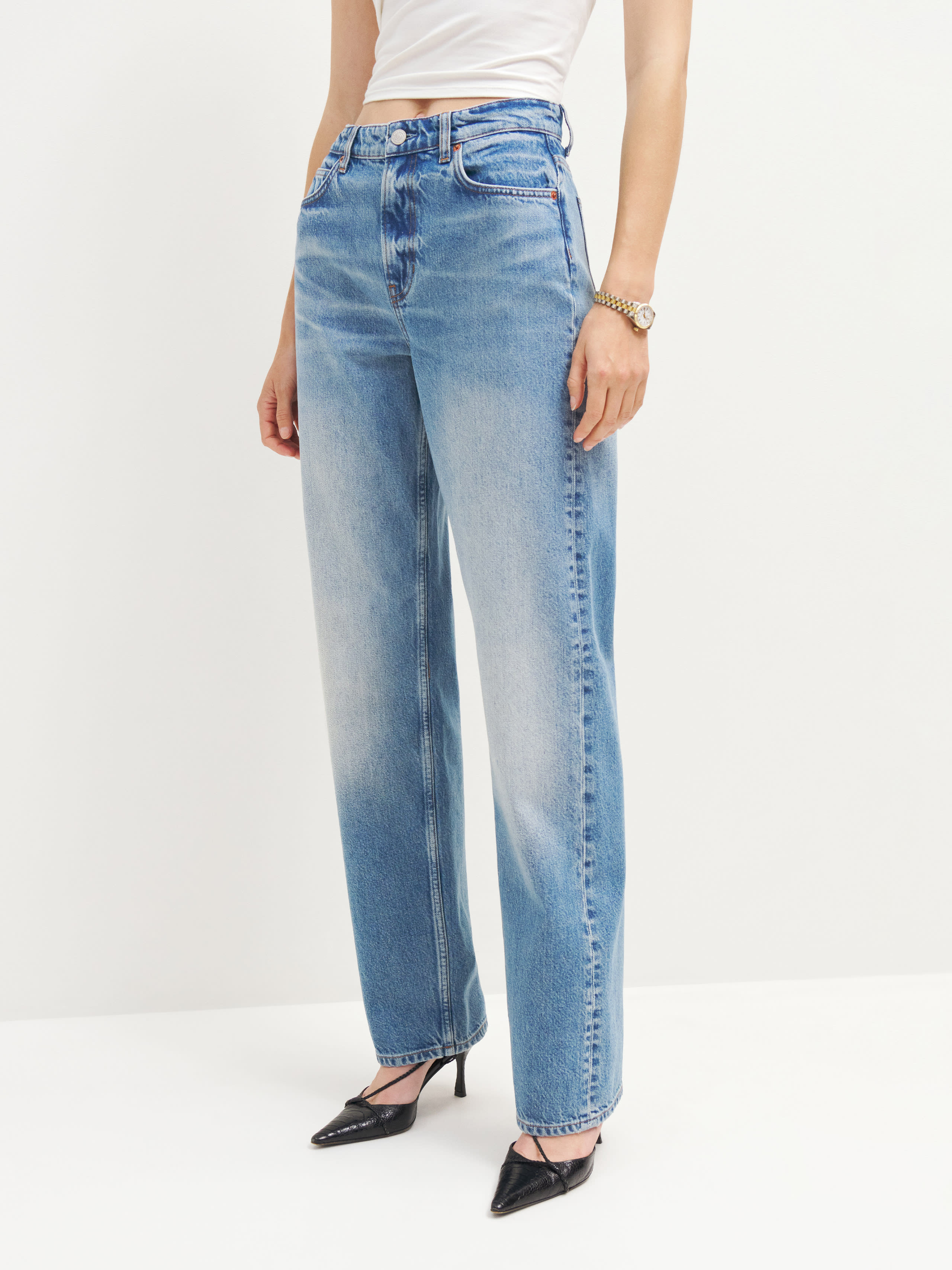 Preston Baggy High Rise Straight Jeans | Reformation (Global)