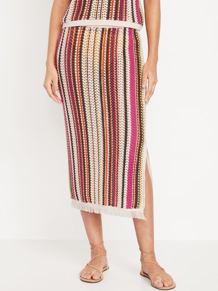 Open-Stitch Midi Skirt for Women | Old Navy (US)