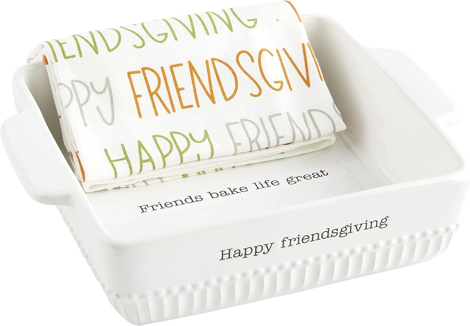 Mud Pie Friendsgiving Baker Set,White | Amazon (US)