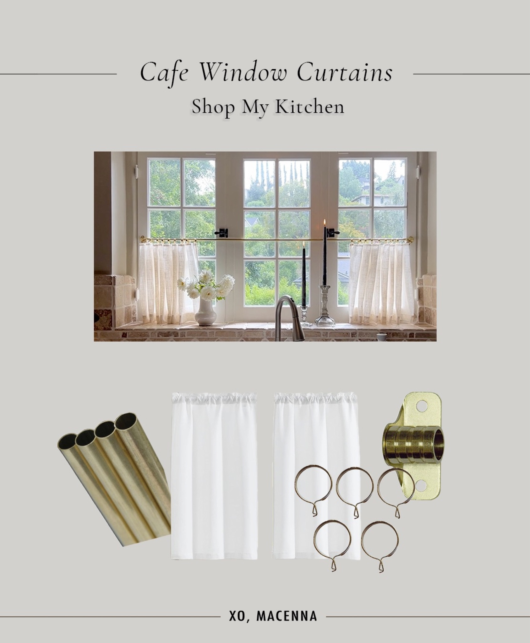 Our cafe curtains made such a big difference and the DIY was so easy! You guys can customize the length of the brass tubing and recreate the look with these materials! 

#LTKhome #LTKstyletip #LTKSale