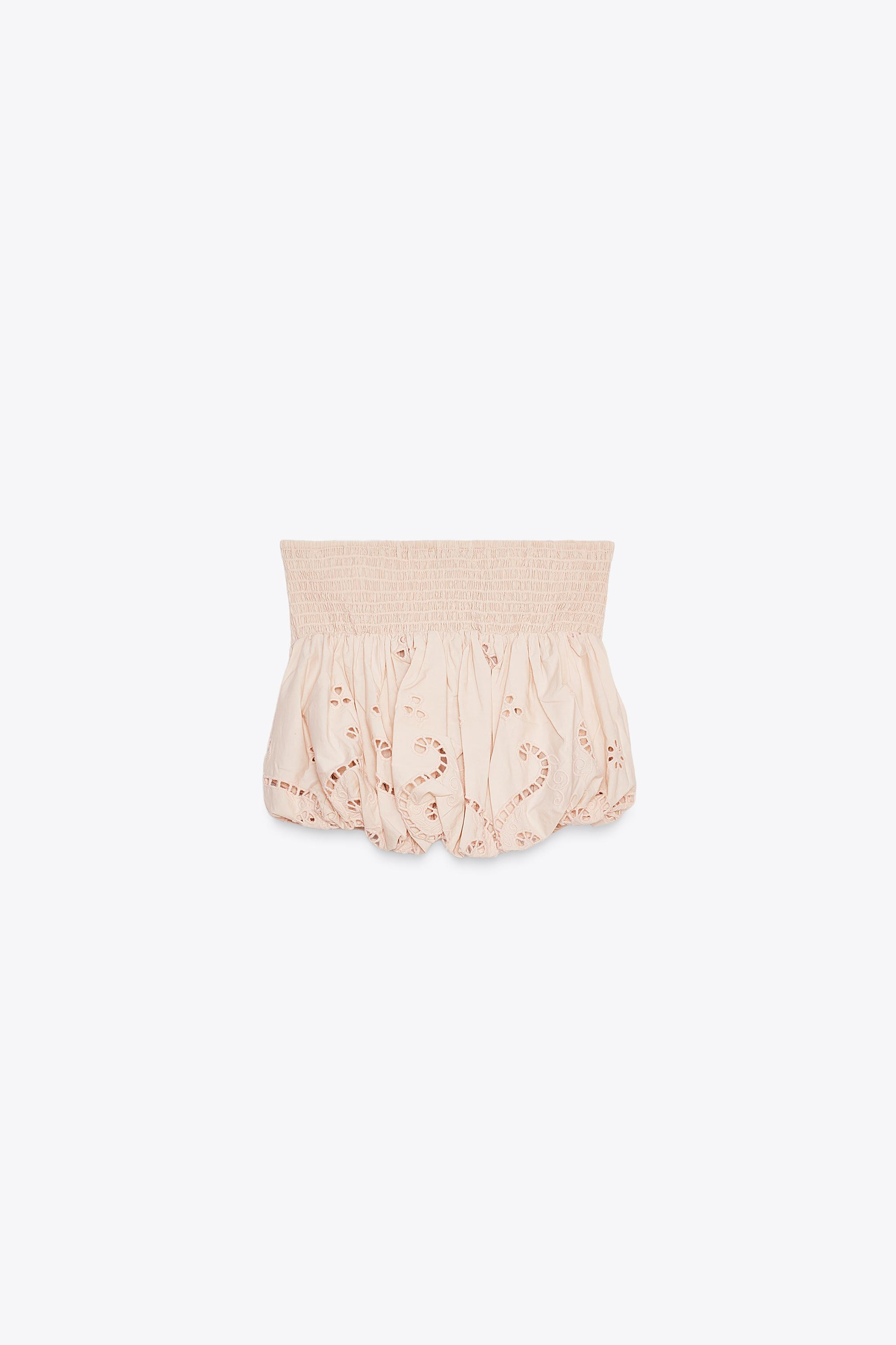 EMBROIDERED BALLOON TOP | Zara UK