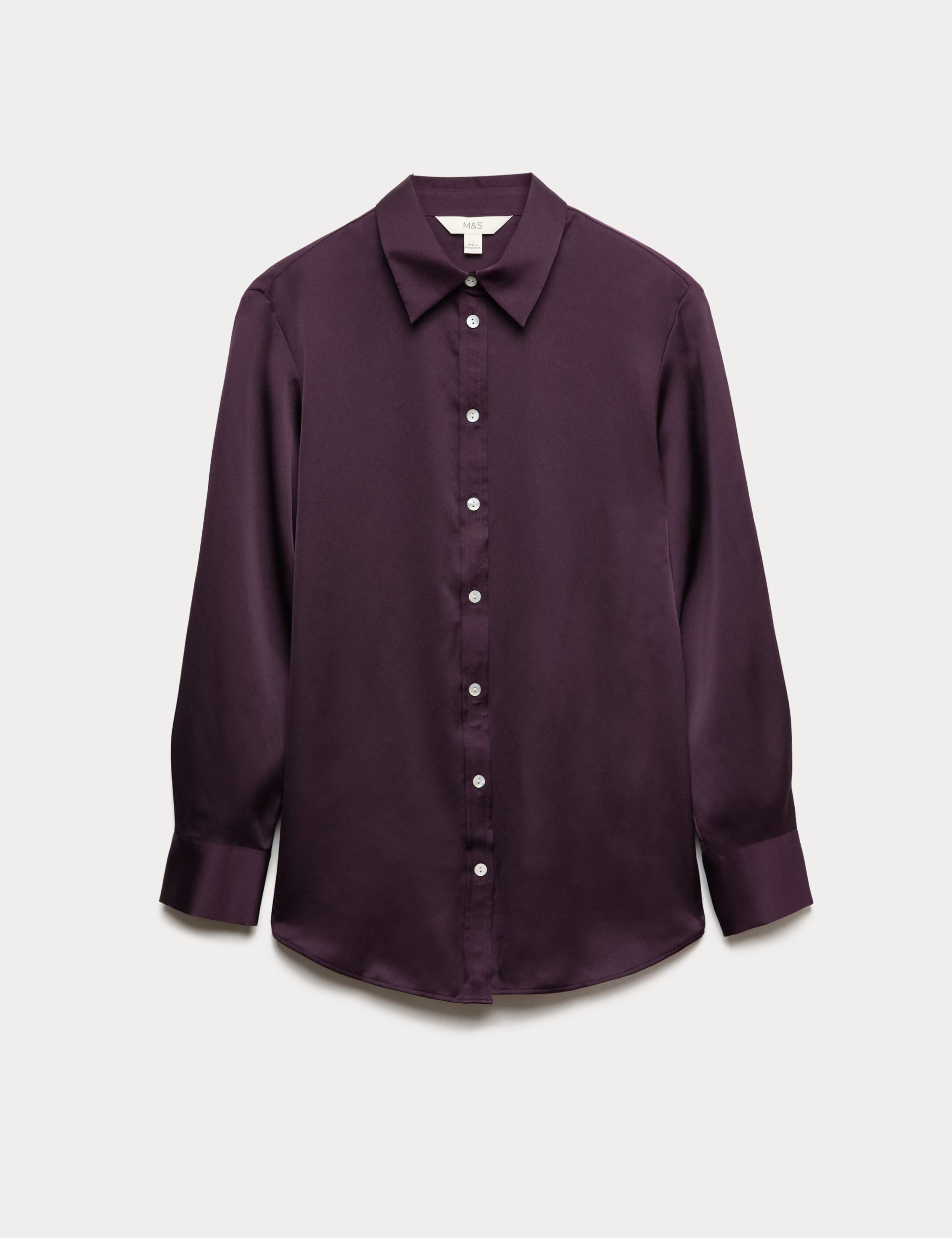 Satin Collared Button Through Shirt | Marks & Spencer (UK)