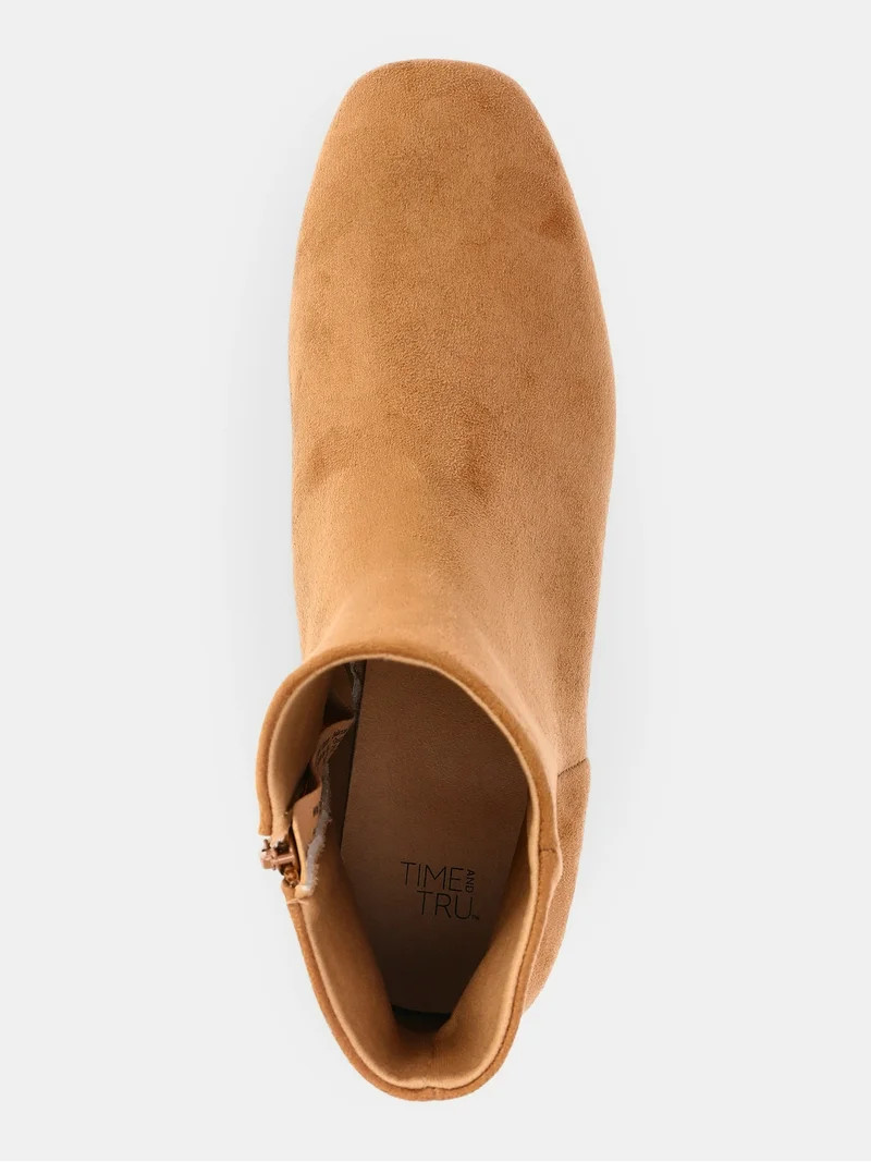 Time and Tru Women's Faux Suede Ankle Boots, Wide Width Available | Walmart (US)