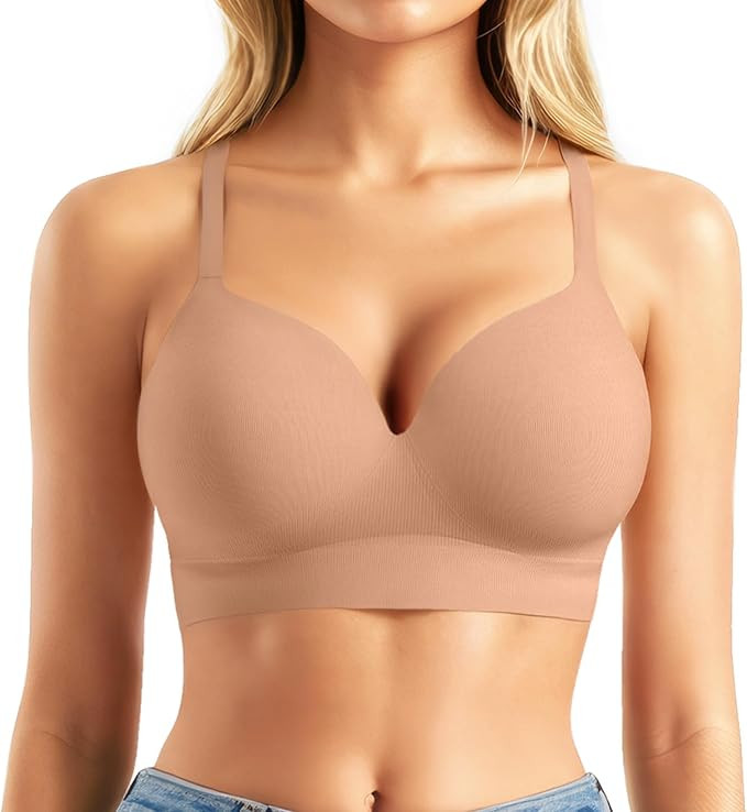 Popilush Bras for Women No Underwire Supportive Push Up Bralettes Wireless Full Coverage Plus Siz... | Amazon (US)