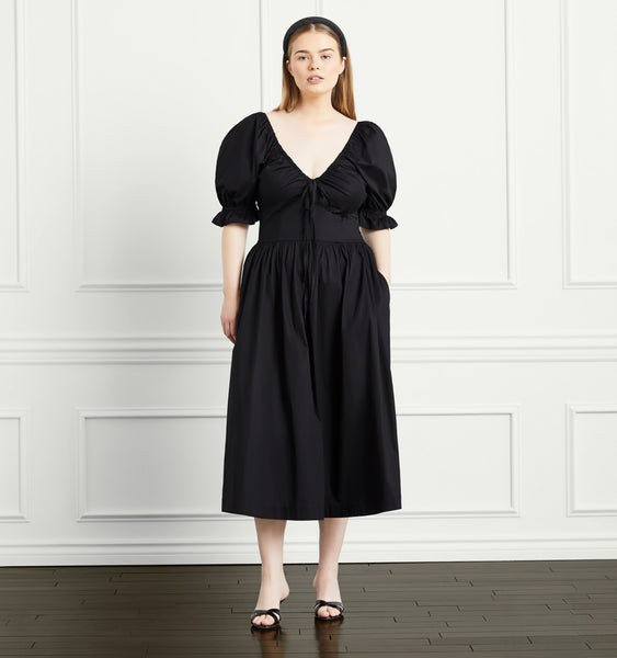 The Ophelia Nap Dress - Black Cotton Voile | Hill House Home