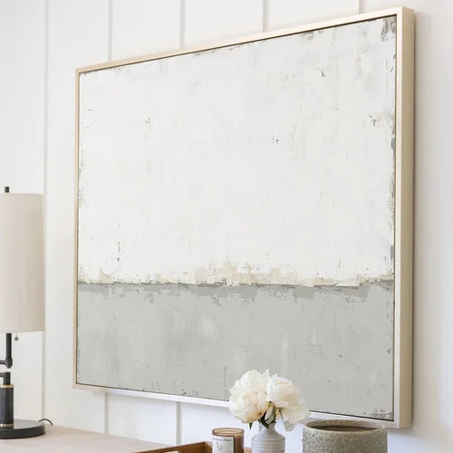 Abstract Canvas Wall Art, Grey Minimalist Painting on Canvas, Large White Acrylic Painting, Origi... | Etsy (US)