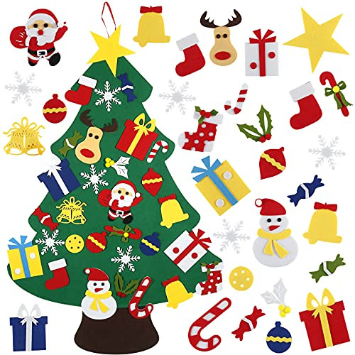 DIY Felt Christmas Tree, 3.2 FT Felt Christmas Tree for Toddlers, Felt Christmas Tree for Kids Wall, DIY for Kids | Amazon (US)