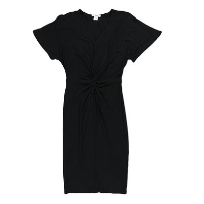 bar III Womens Twist Front Sheath Shirt Dress, Black, XX-Small | Target