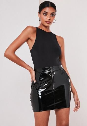 Black Seam Free Racer Neck Bodysuit | Missguided (US & CA)