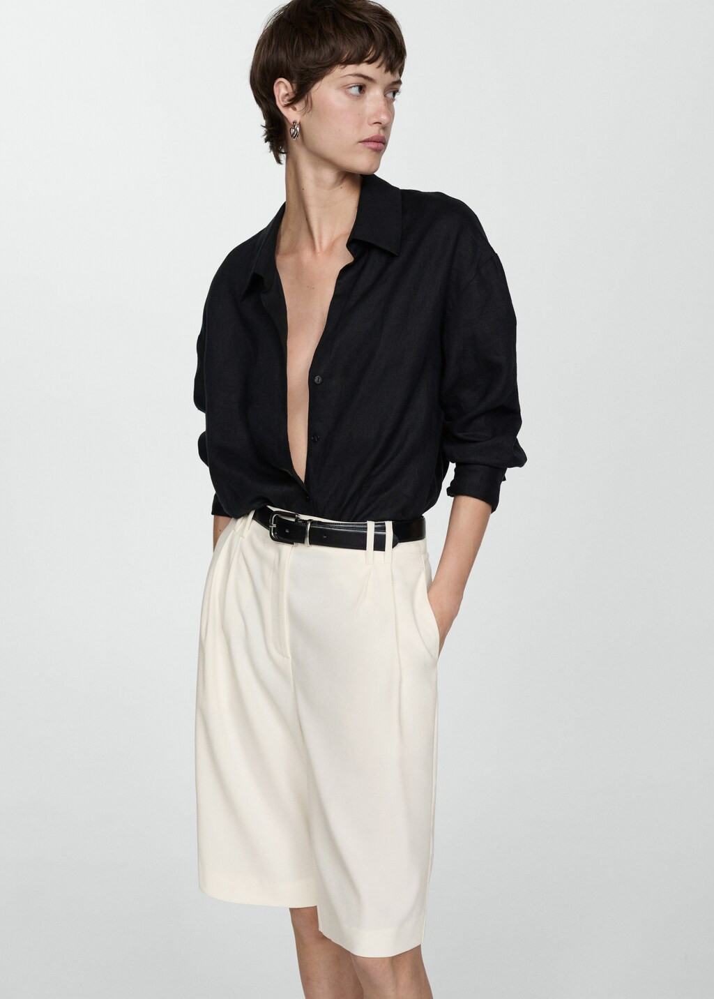 Straight-fit high-waist bermuda shorts | MANGO (UK)