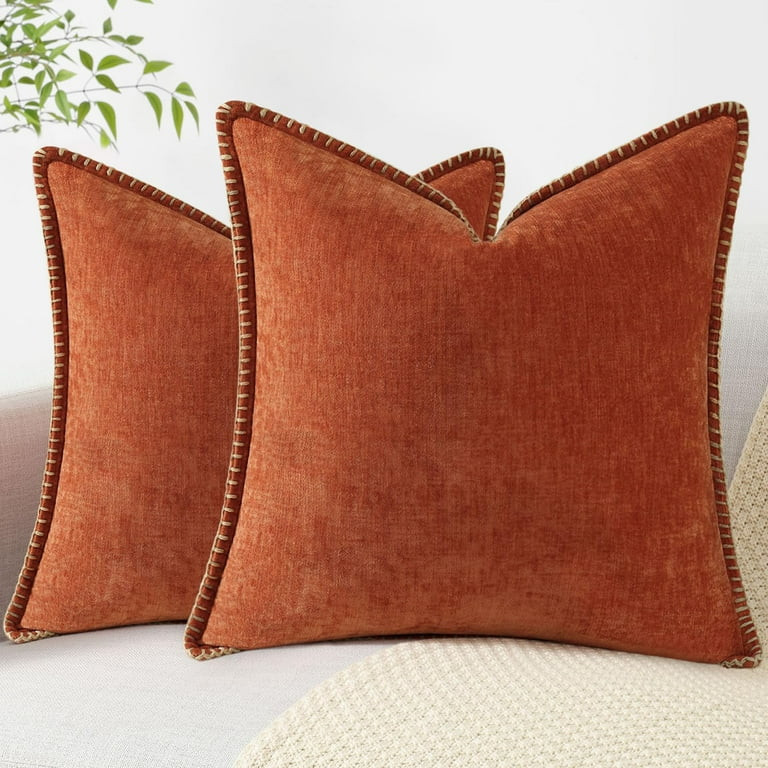 decorUhome Chenille Throw Pillow Covers 24x24 Set of 2, Soft Farmhouse Decorative Pillow Covers, ... | Walmart (US)