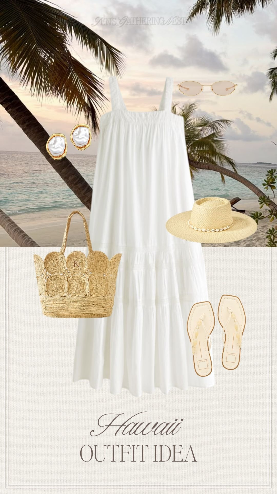 Affordable finds for a dreamy Hawaii outfit. Easy white dress, woven textures, pearl details and beachy accessories. 🌴🤍


#hawaiioutfit #affordablefinds #whitedress #beachvacation #resortstyle #wovenbag #summeraccessories #vacationoutfit #beachstyle #abercrombie #target

#LTKootd #LTKSeasonal #LTKTravel