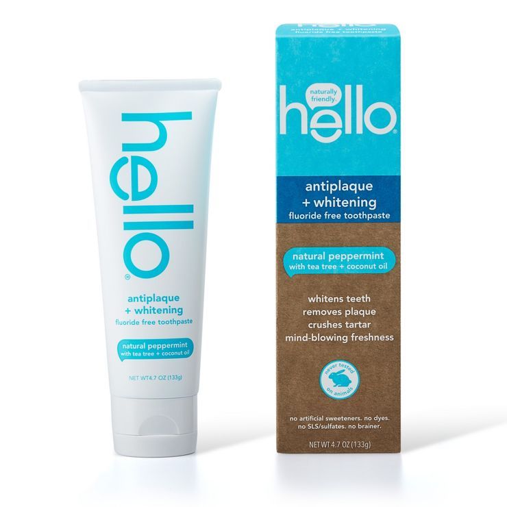 hello Antiplaque and Whitening Fluoride-Free Toothpaste , SLS Free and Vegan - 4.7oz | Target