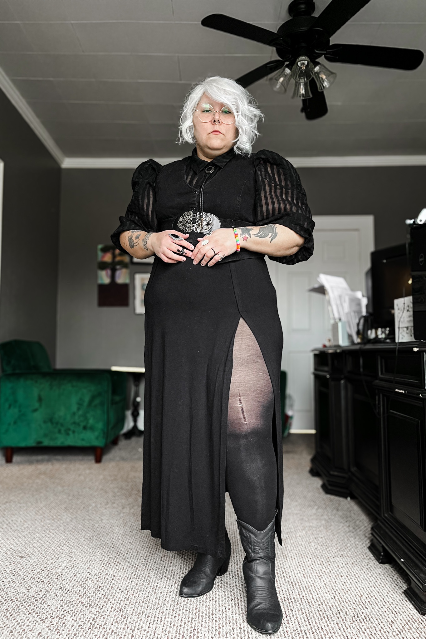 Shirt: Thrifted (Brand is Cato)
Skirt: Shein
Vest: Walmart
Tights: Shein
Boots: Amazon
Belt & Tie: Shein

#LTKplussize #LTKstyletip #LTKmidsize