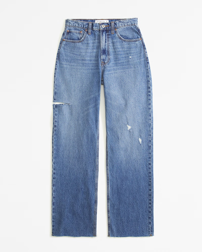 Women's Curve Love High Rise Loose Jean | Women's Bottoms | Abercrombie.com | Abercrombie & Fitch (US)