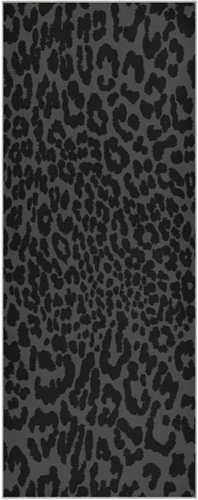 Leopard Black Yoga Mat Towel, Non Slip Sweat Absorbent Hot Yoga Towel Portable Lightweight Travel... | Amazon (US)