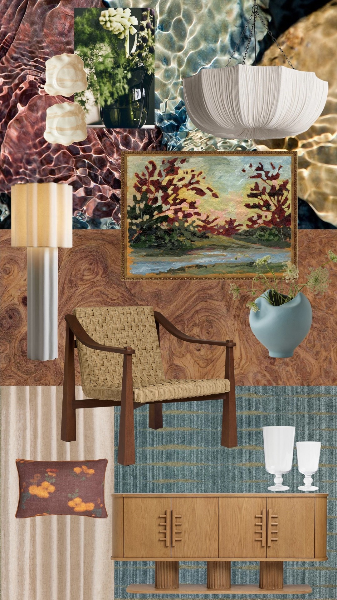 Calling this one “Coastal Soul” blend of earthy woods, woven textures, sculptural ceramics, and soft, watery hues.

#LTKHome