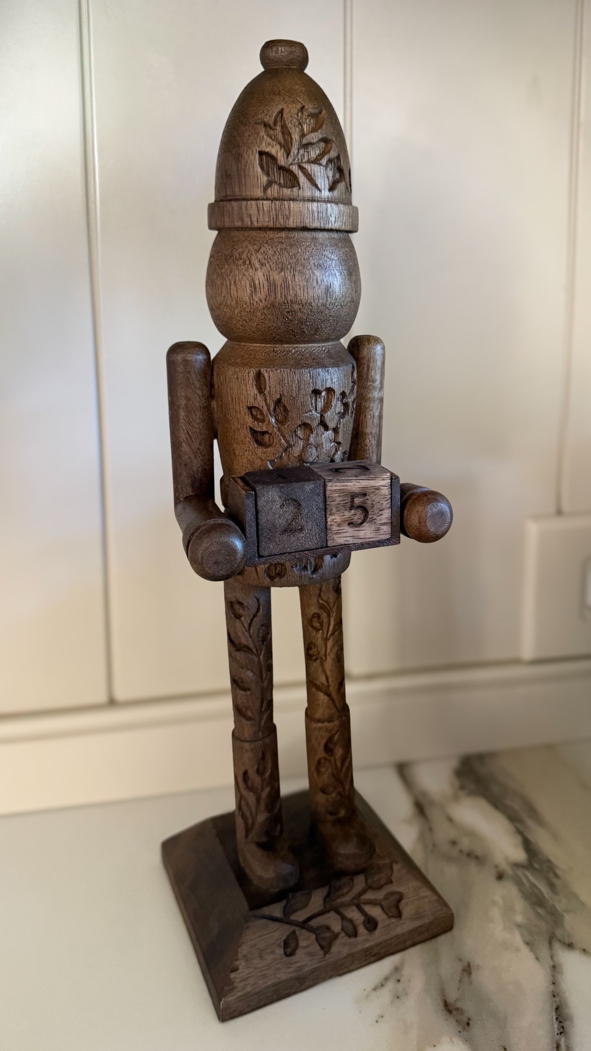 My wooden nutcracker with Christmas countdown 😭